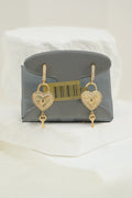14k Hoops - Heart Keys