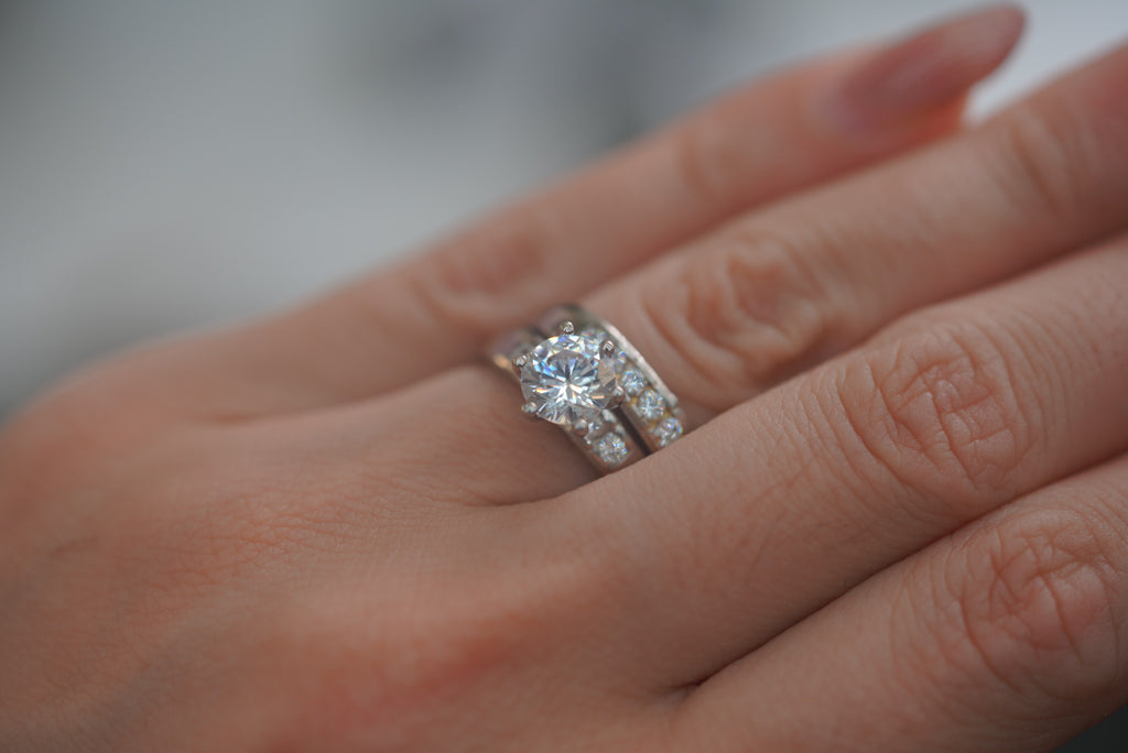 14k Matrimony Rings - White Gold