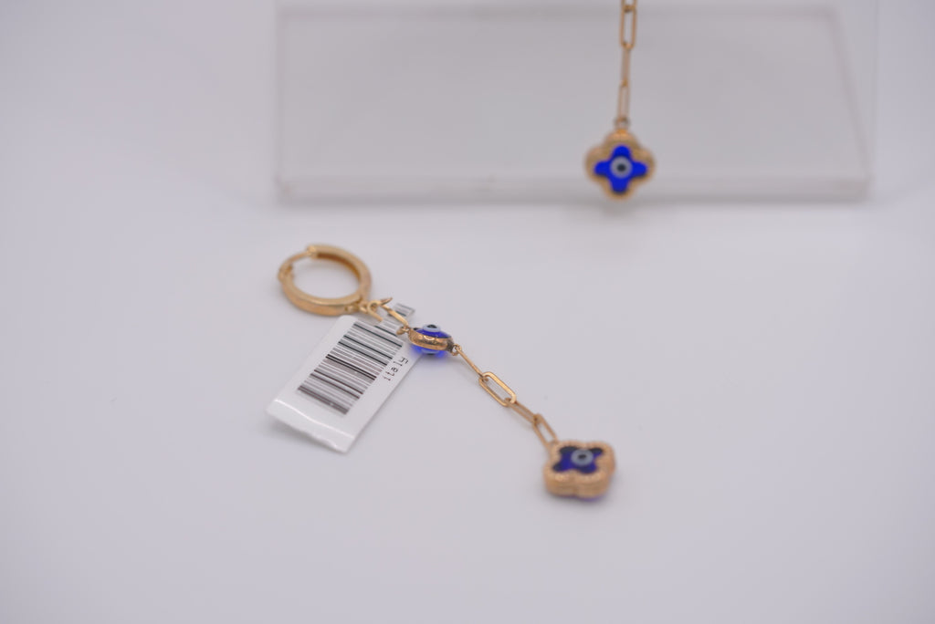 10k Hoop Earrings - Lucky Blue Eyes