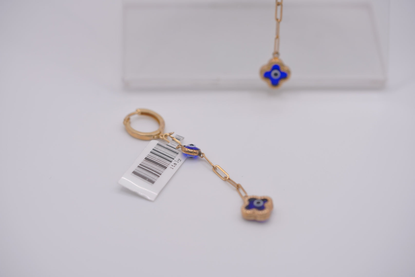 10k Hoop Earrings - Lucky Blue Eyes