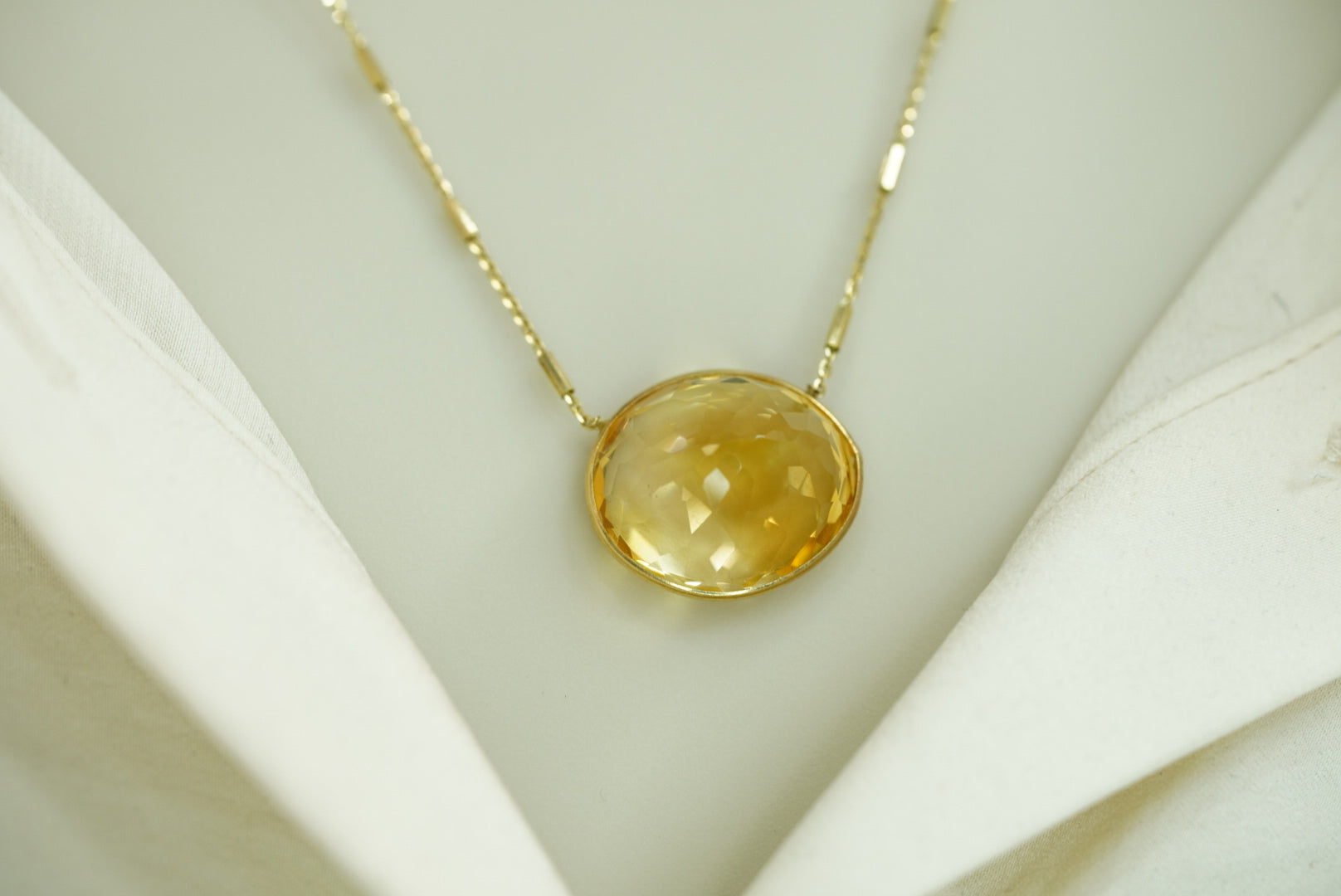 14k Yellow Crystal Necklace