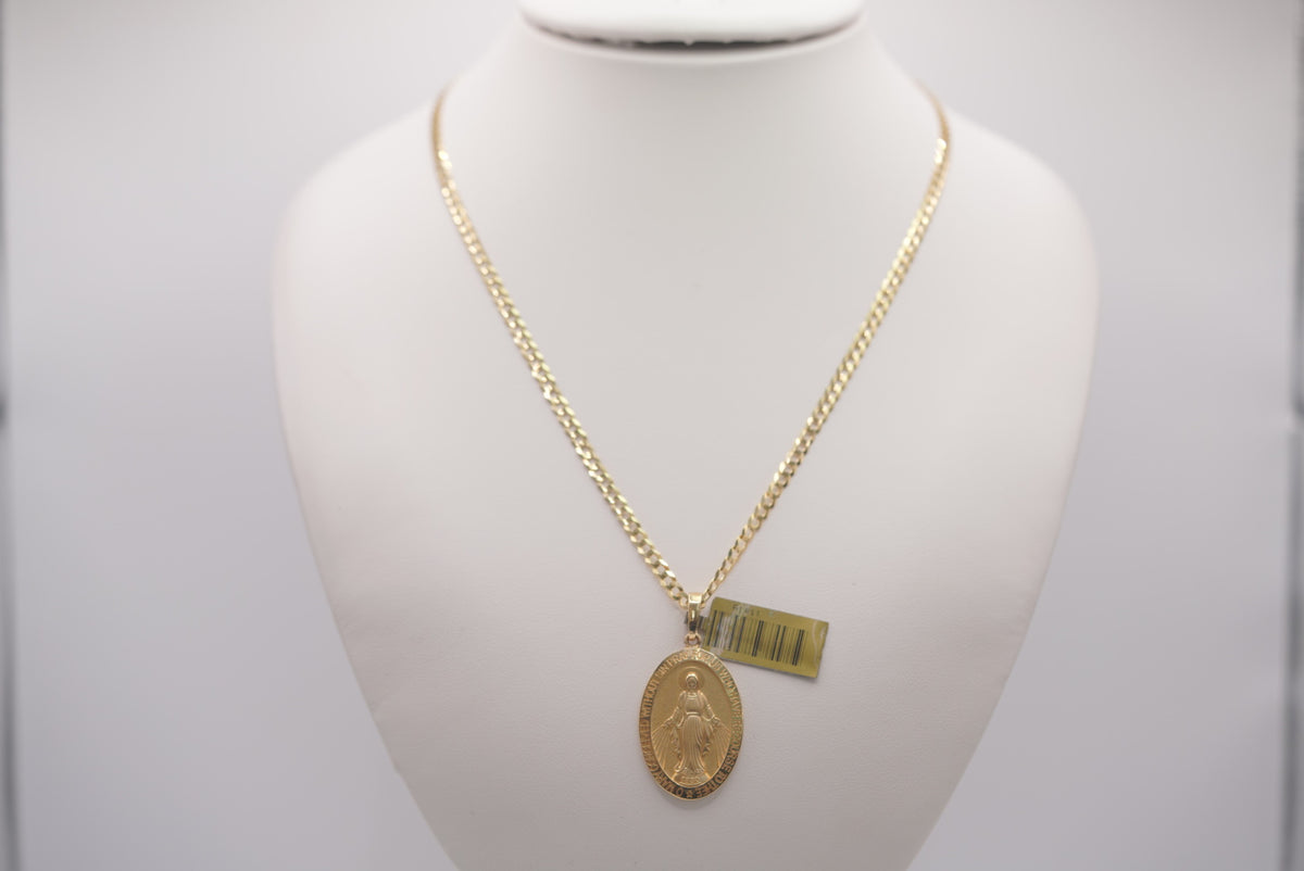 14k D Cut Chain with Pendant - Always Faithful