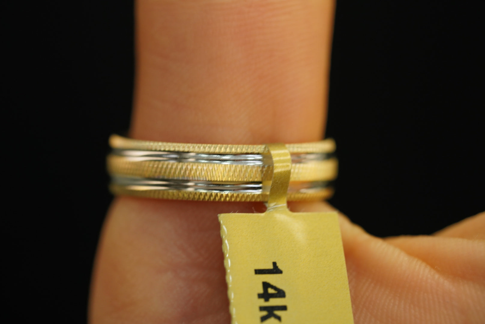 14k Two Gold Lines Band Ring