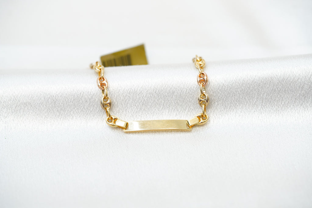 14k Mariner Baby Bracelet - Three Gold Style