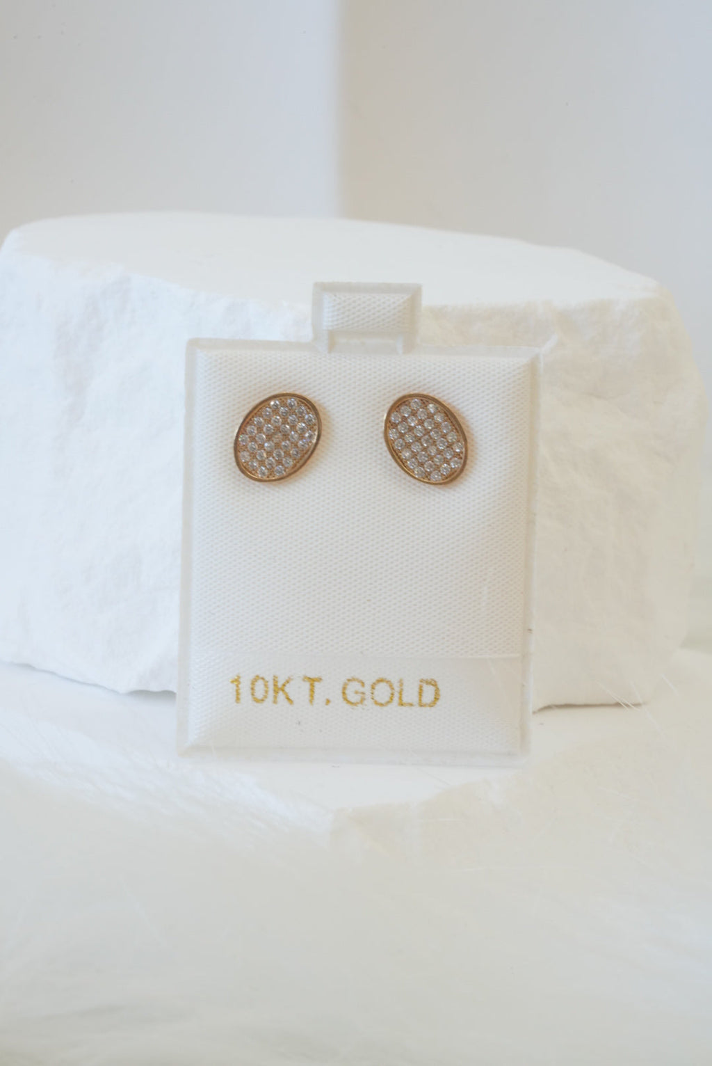 10k Earrings - Shiny Oval