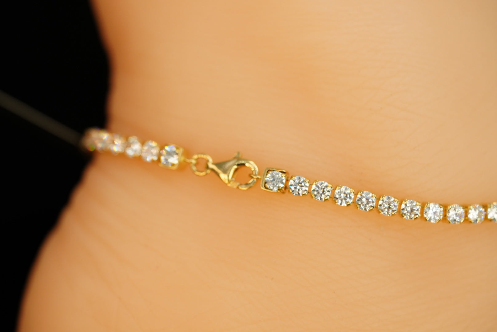 14k Crystals Anklet