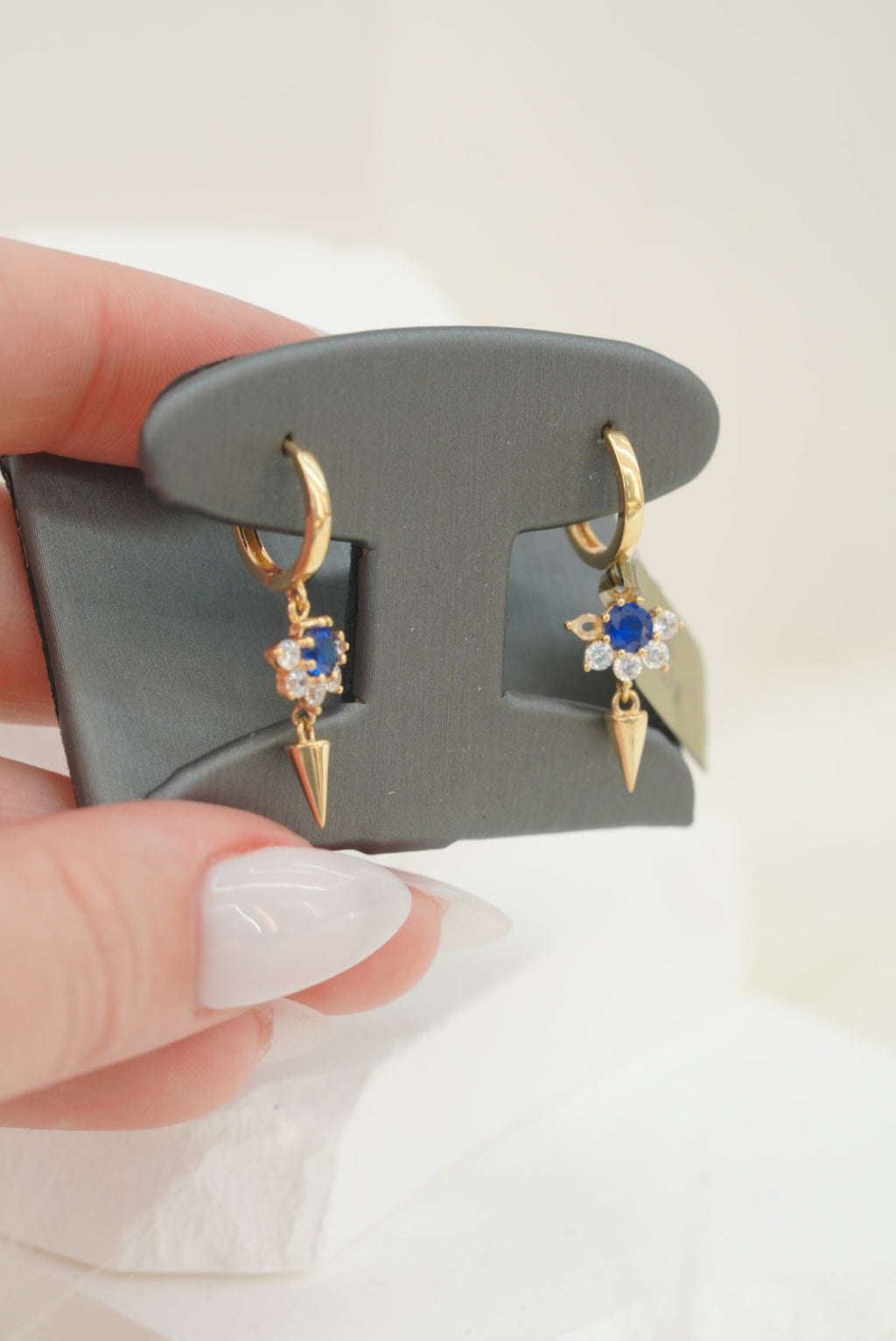 14k Hoops - Blue Cone