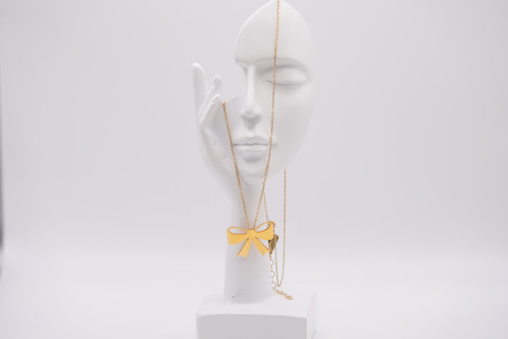 14k Necklace - Tiny Bow
