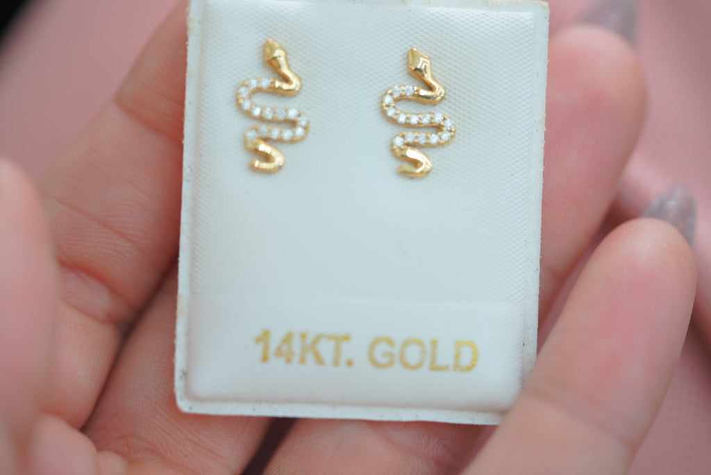 14k Earrings - Little Snakes