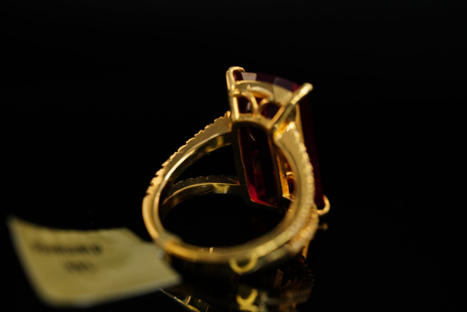 14k Synthetic Ruby & Diamond Ring