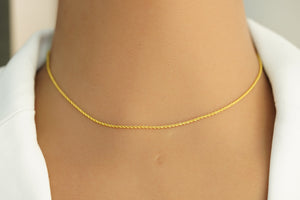 18k Rope Chain with Round Pendant