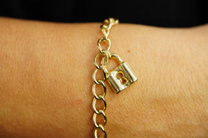 14k Lock Heart Bracelet