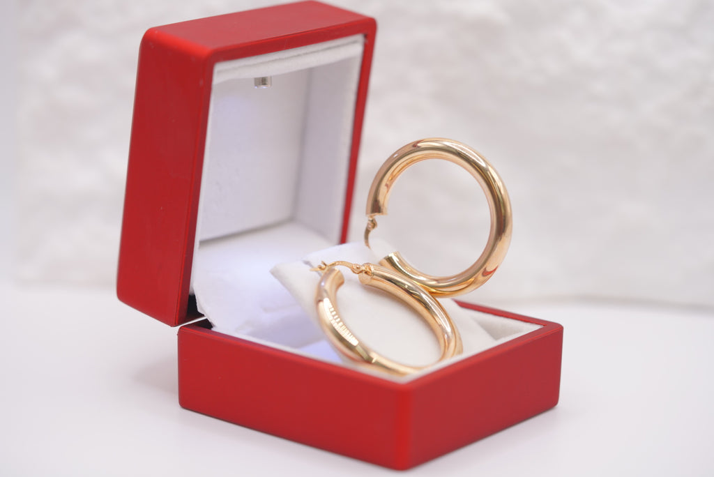 14k Hoop Earrings - Luxe Orbit