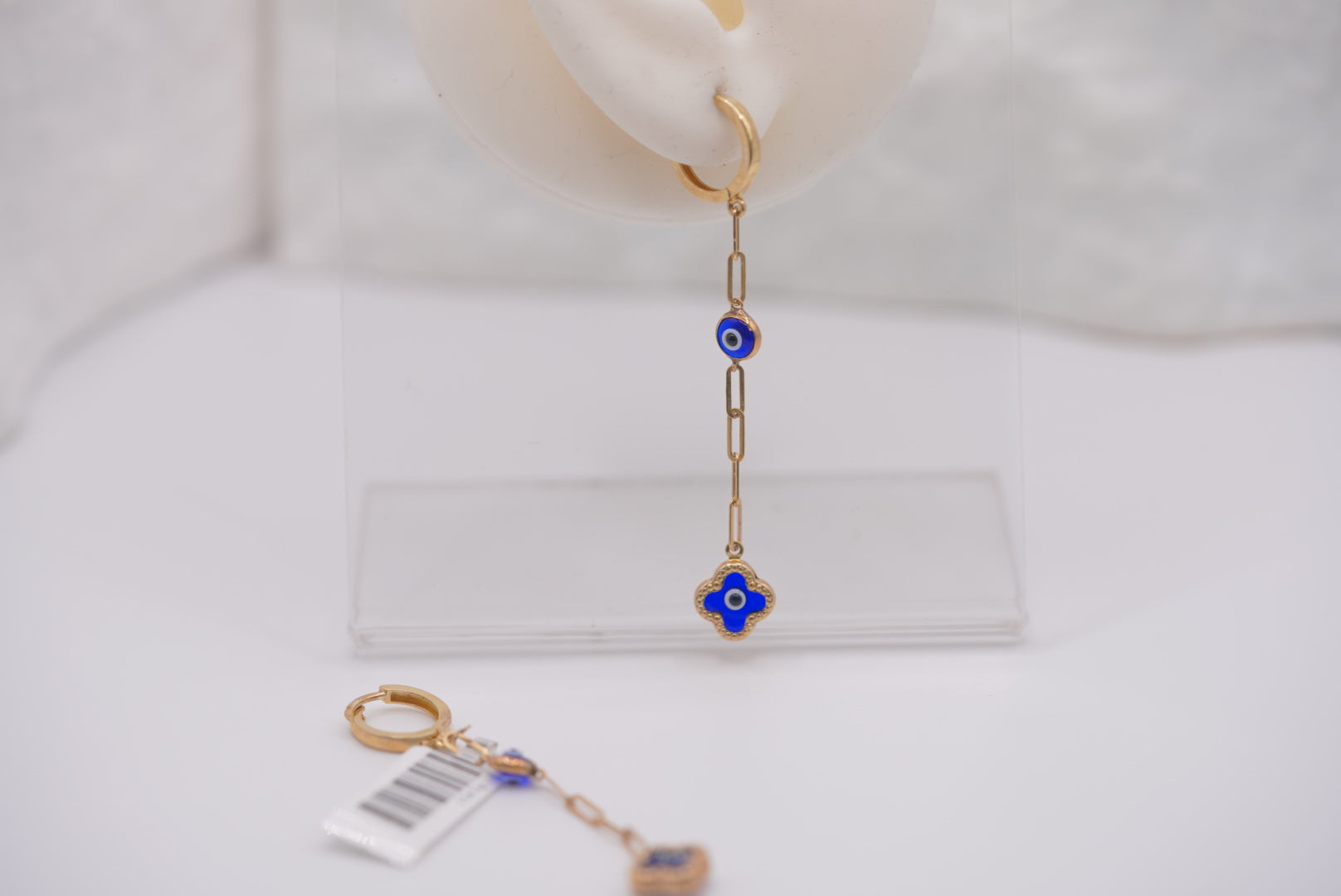 10k Hoop Earrings - Lucky Blue Eyes