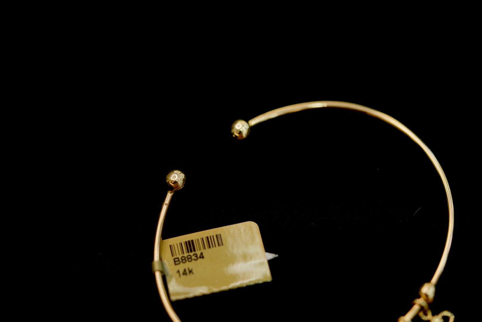 14k Lock and Key Charms Bangle Bracelet