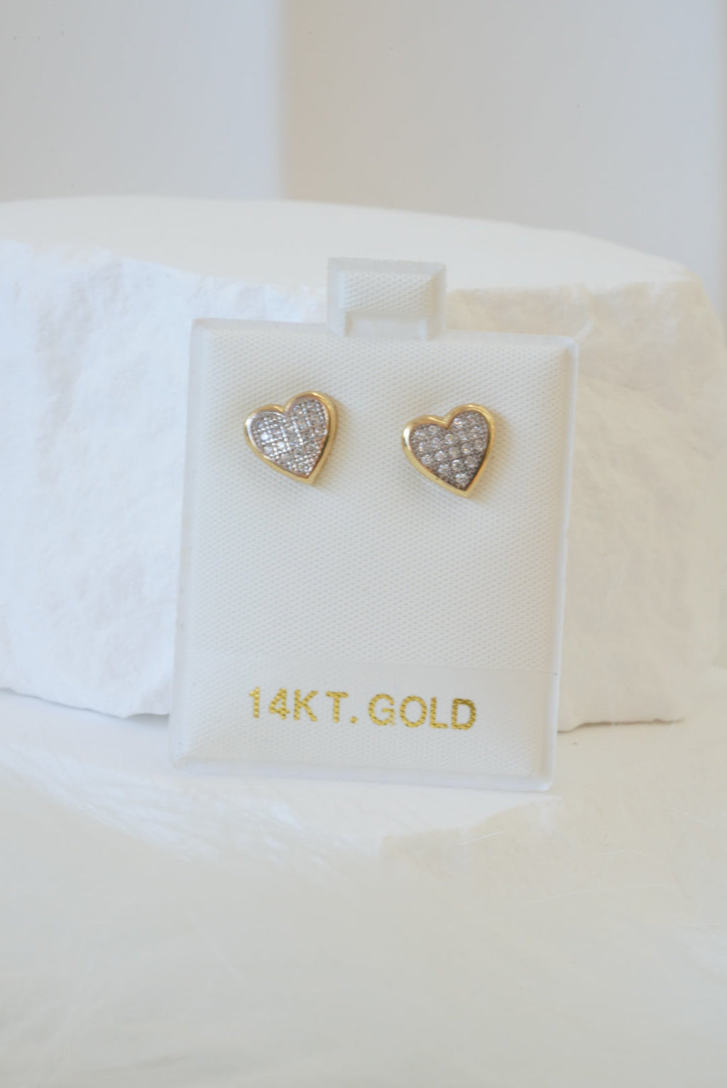 14k Earrings - Shiny Hearts