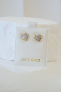 14k Earrings - Shiny Hearts