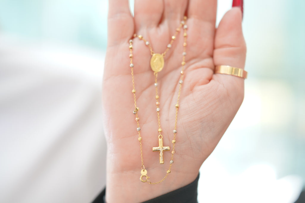 14k Women’s Rosary - Faith in Gold
