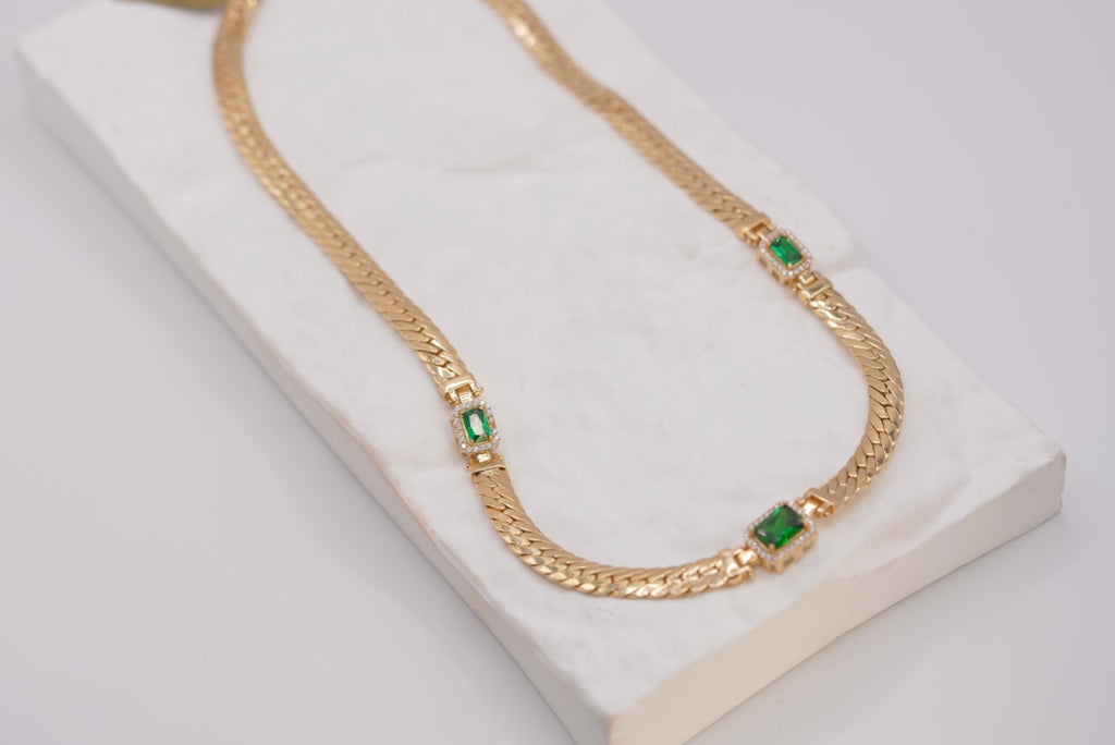 14k Necklace - Green Gold Beauty