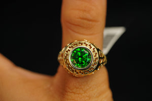 10k Green Crystal Abstract Ring New