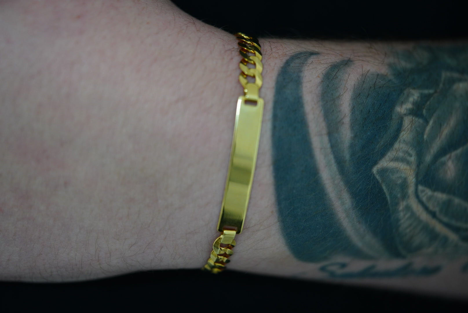10k Signet Bracelet - Diamond Cut Classic