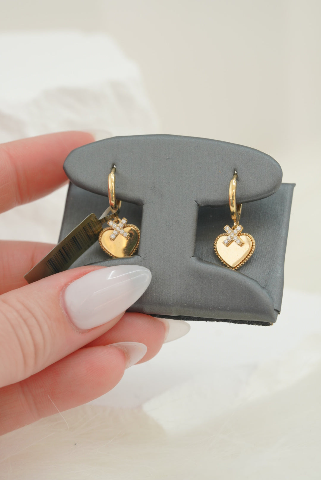 14k Hoops - X Hearts
