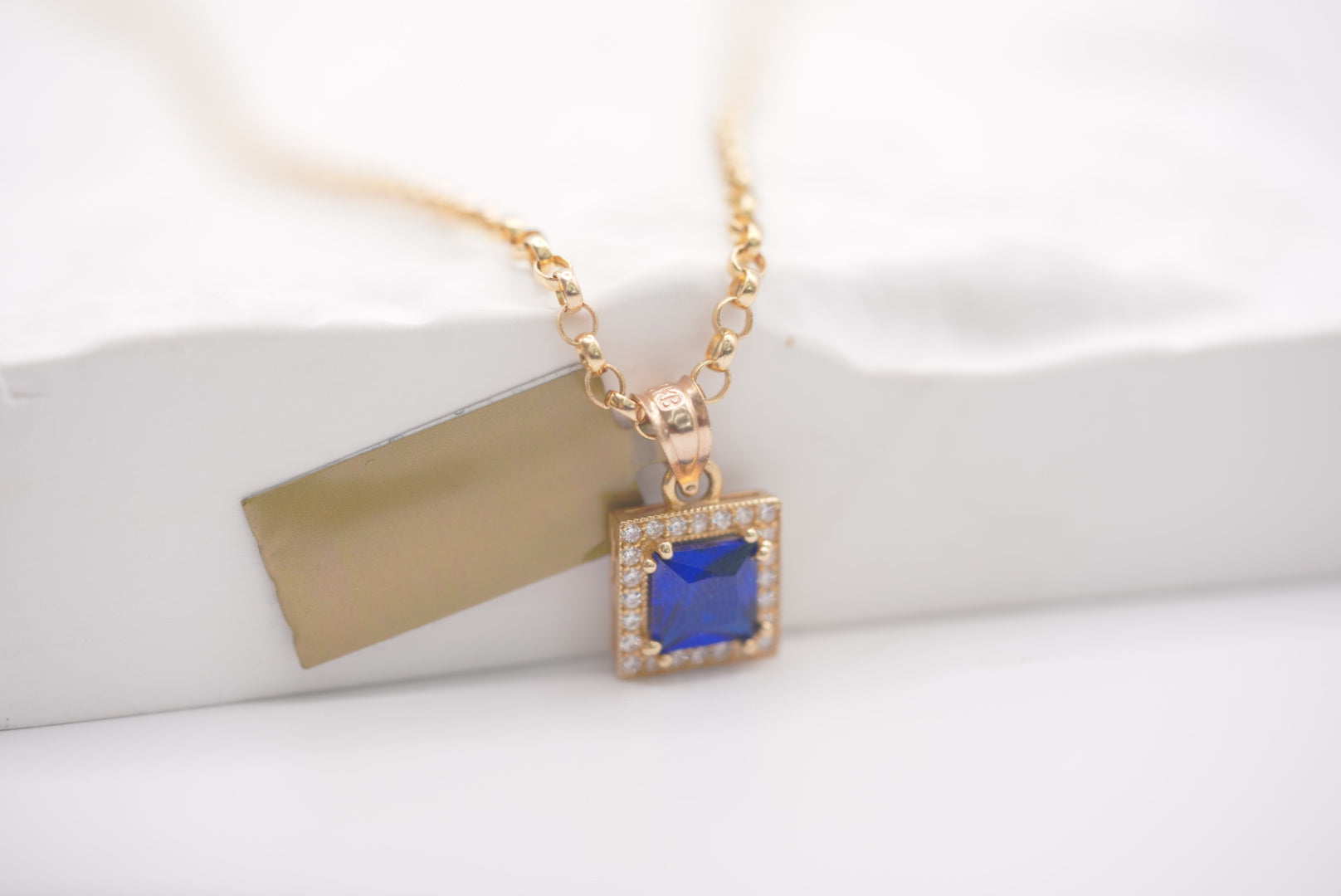 14k Women’s Chain - Blue Stone