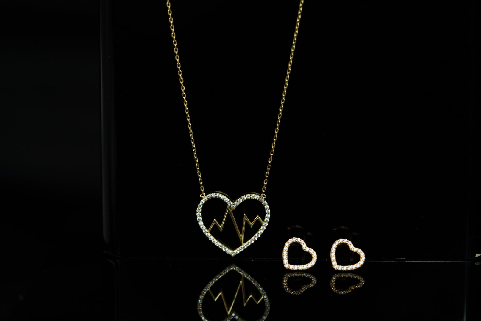 14k Heart Necklace and FREE Earring