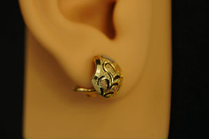 14k Three Gold Heart Clip Earring