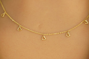 14k Pendant Hearts Necklace