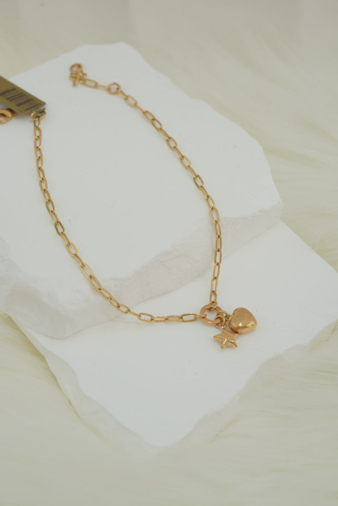 14k Anklet - Love Stars