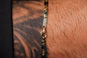 18k Two Gold Abstract Design Bracelet