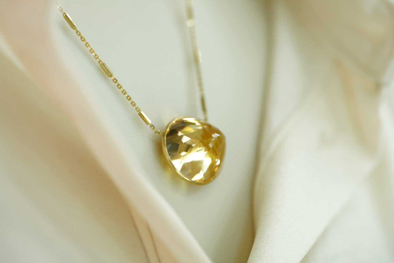 14k Yellow Crystal Necklace