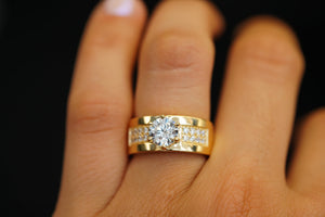 14k Thick Crystals Engagement Ring