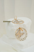14k Earrings - Butterfly Circle