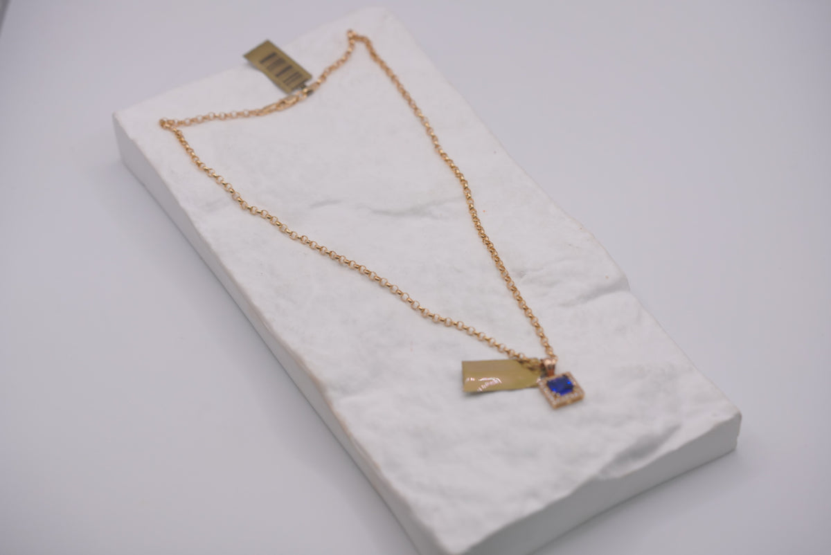 14k Women’s Chain - Blue Stone