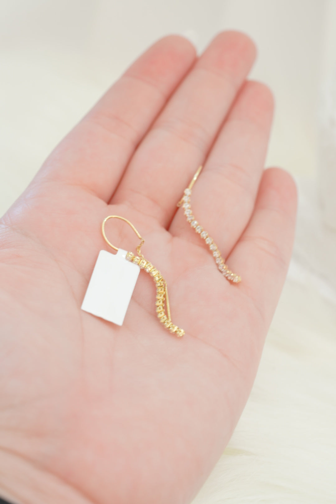 10k Earrings - Crystal Lines