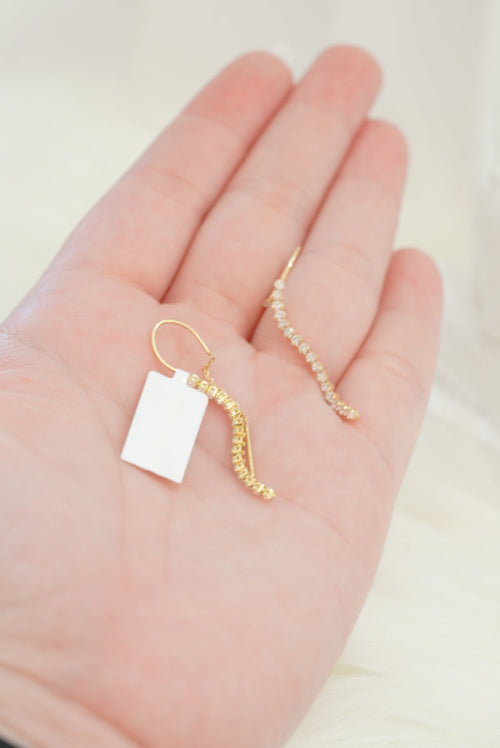 10k Earrings - Crystal Lines