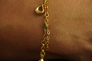 14k Bow Hearts Bracelet