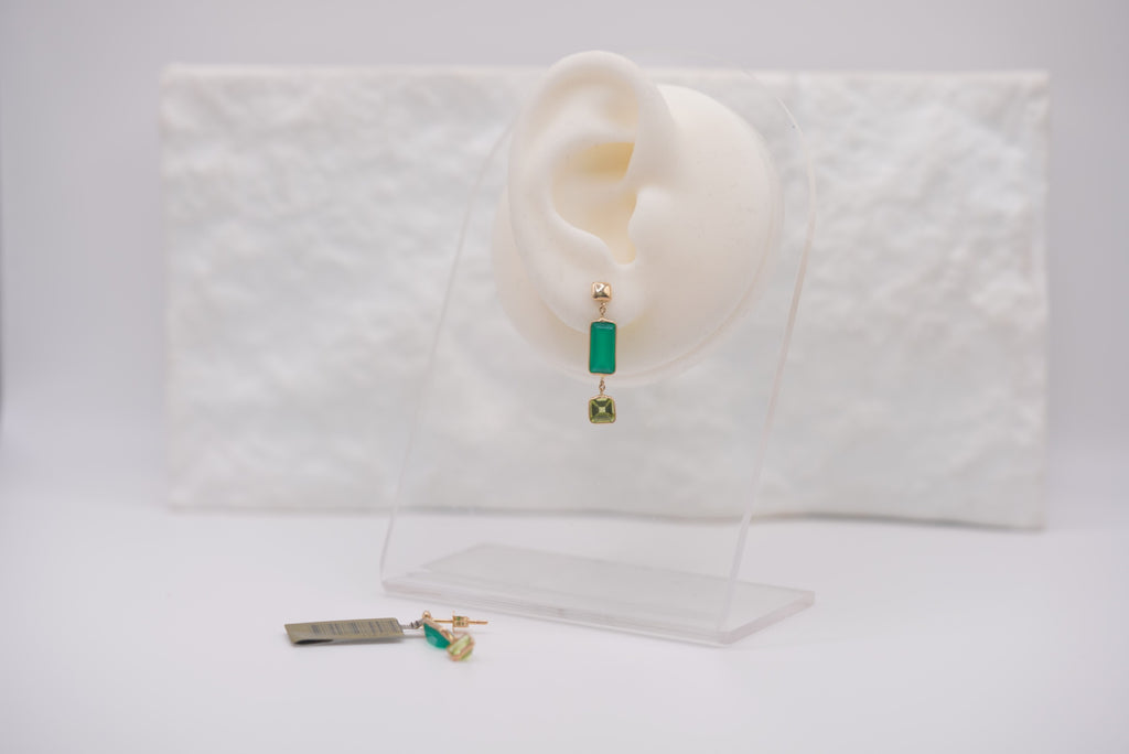 14k Gold Earrings - Green Season