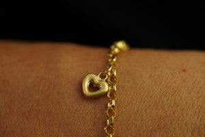 14k Bow Hearts Bracelet