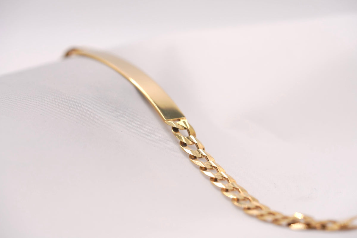 10k Plate Bracelet - Diamond Cut Style