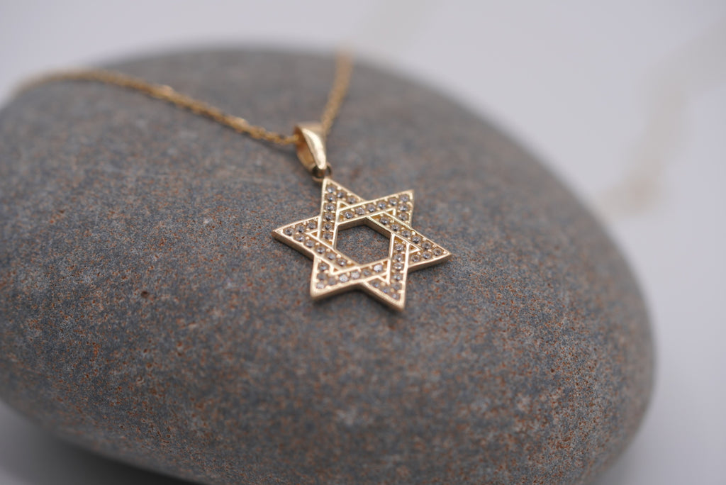 14k Necklace - Shiny Star of David