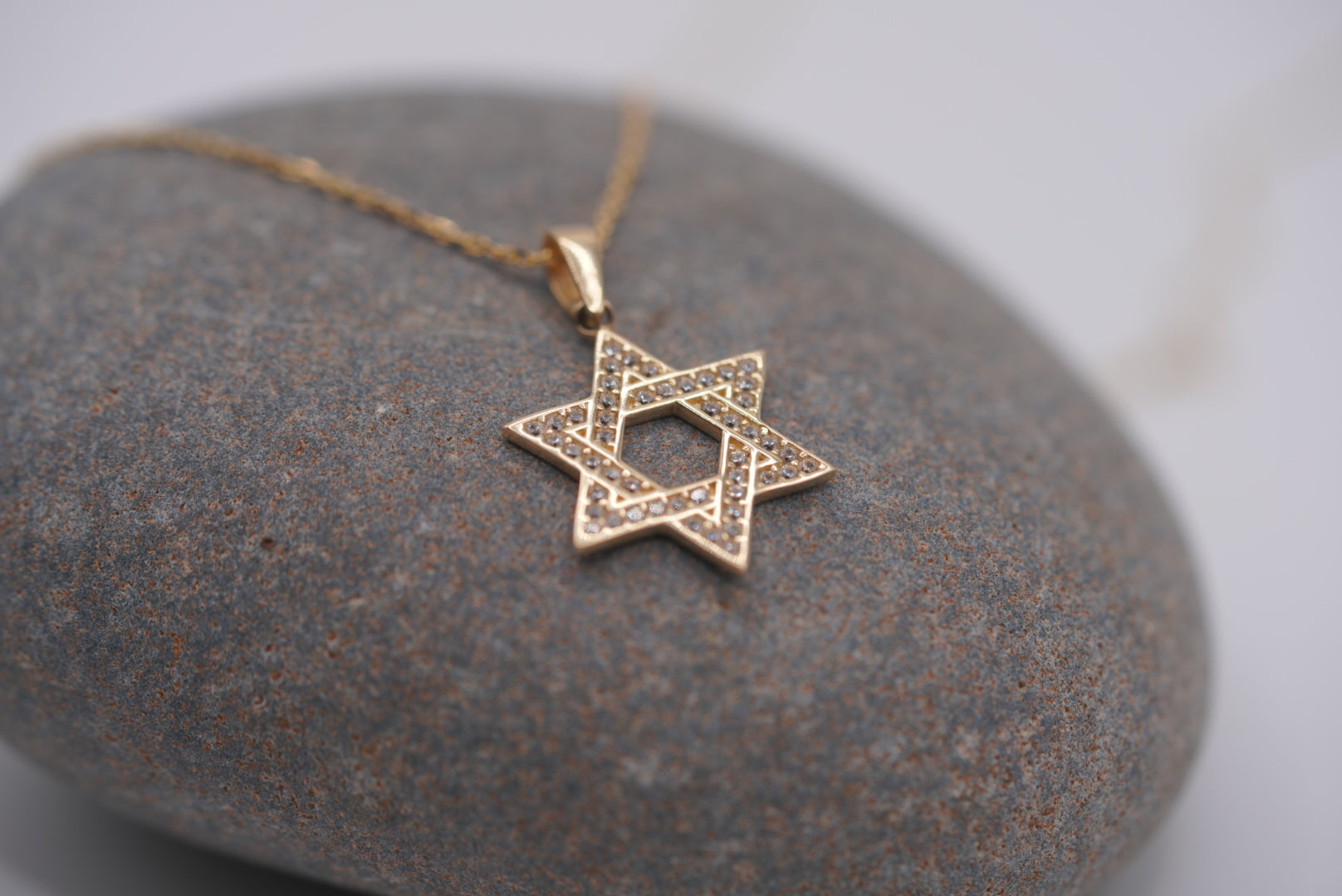 14k Necklace - Shiny Star of David