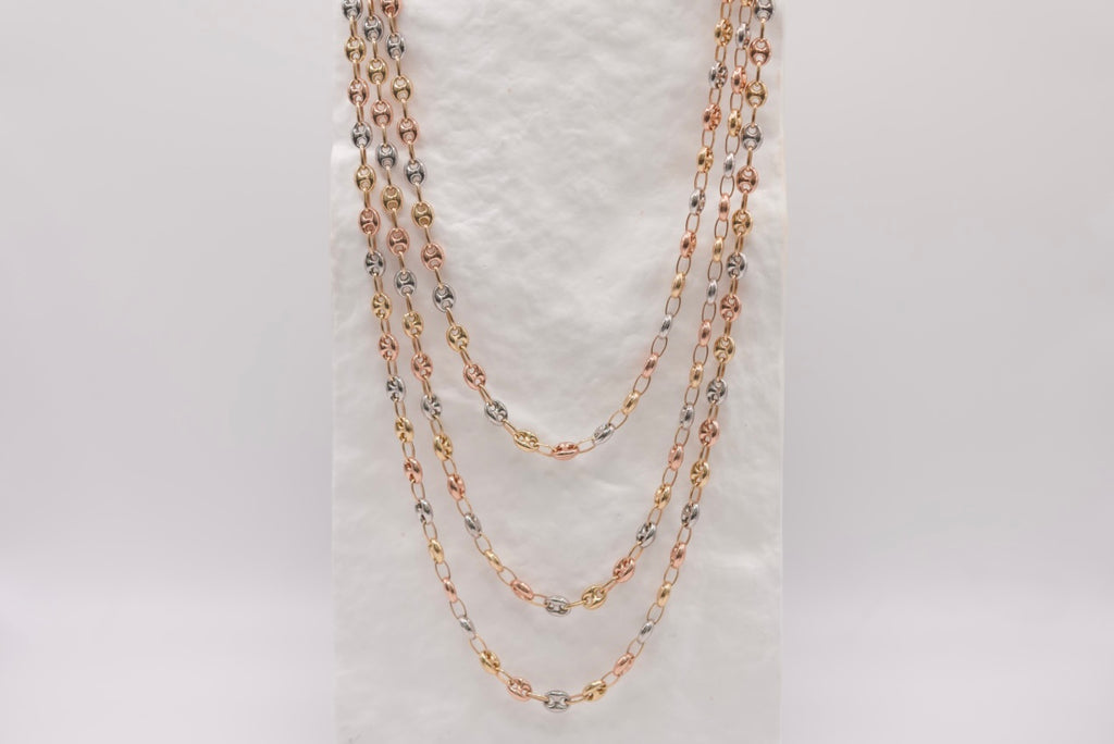 14k Tri Color Mariner Chain - Modern Beauty