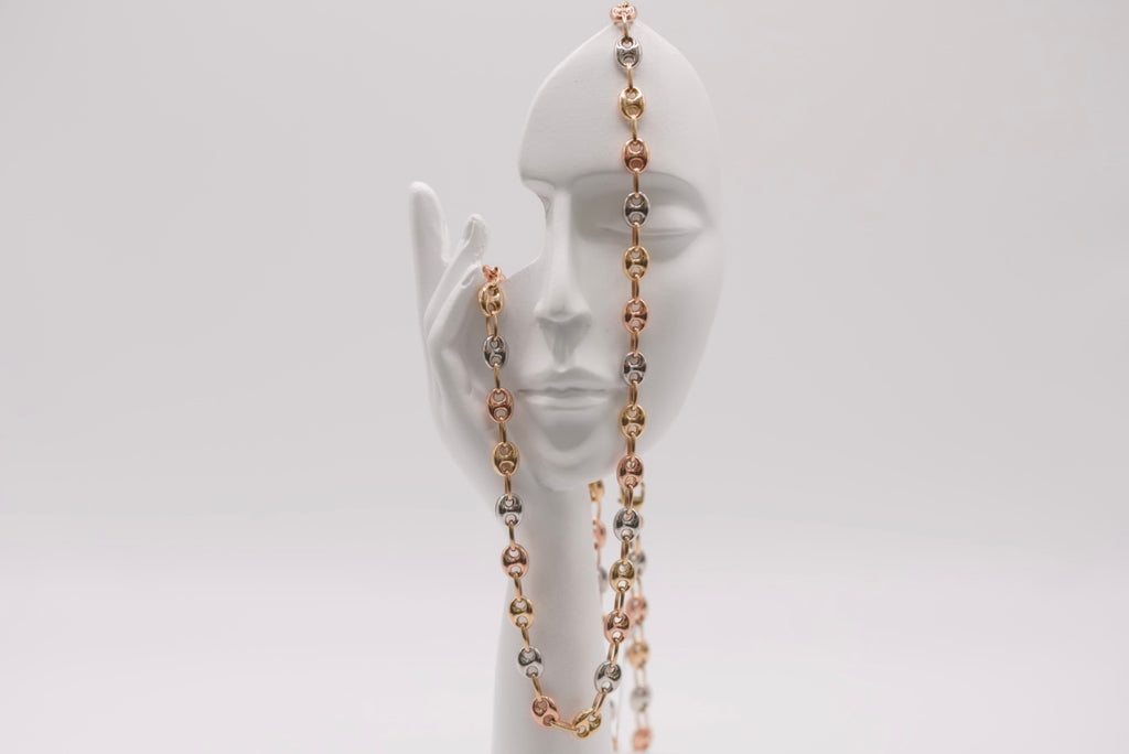 14k Tri Color Mariner Chain - Modern Beauty