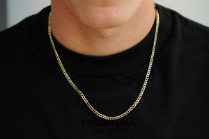 14k Medium Diamond Cut Cuban Link Solid Chain