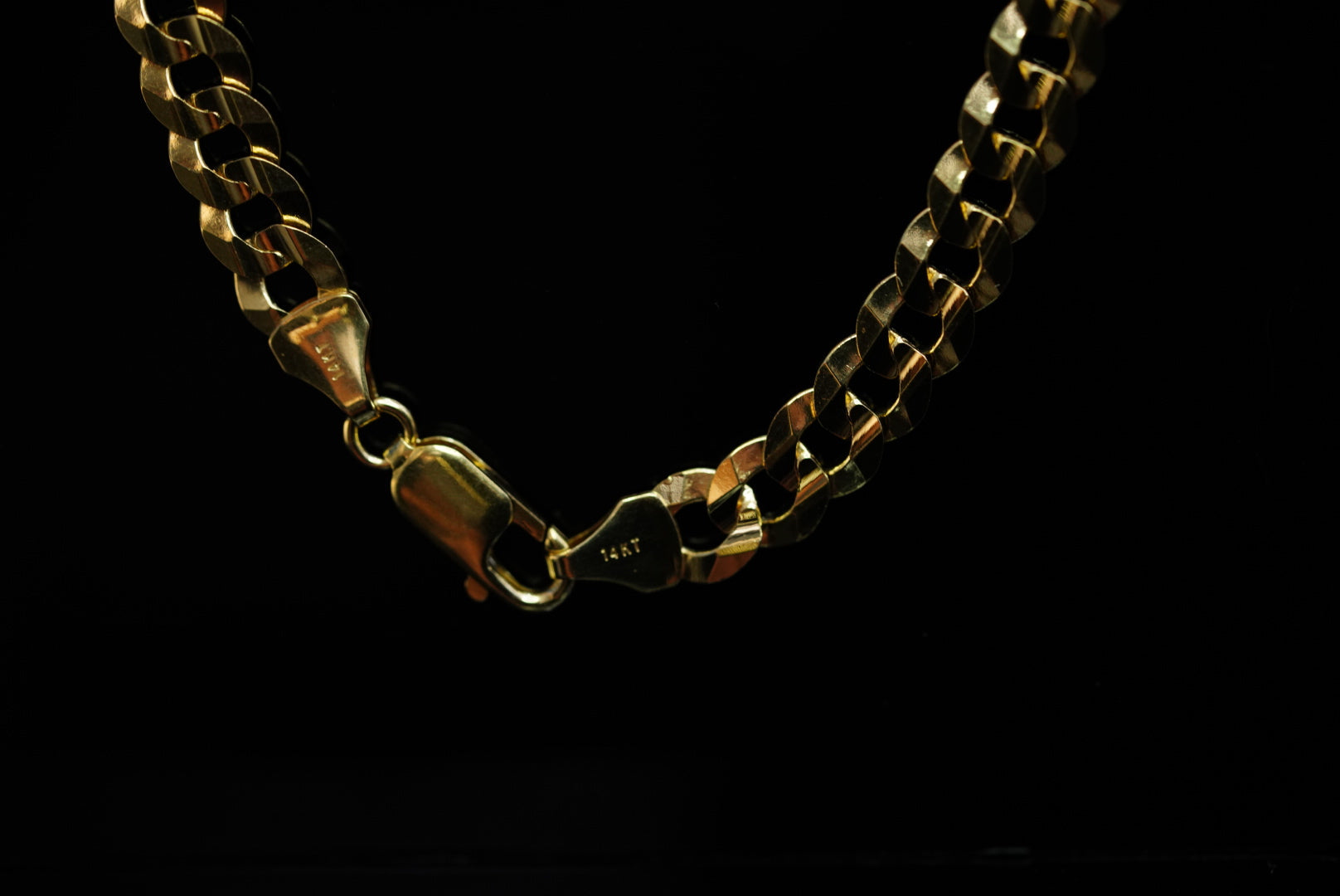 14k Thick Diamon Cut Cuban Link Solid Chain