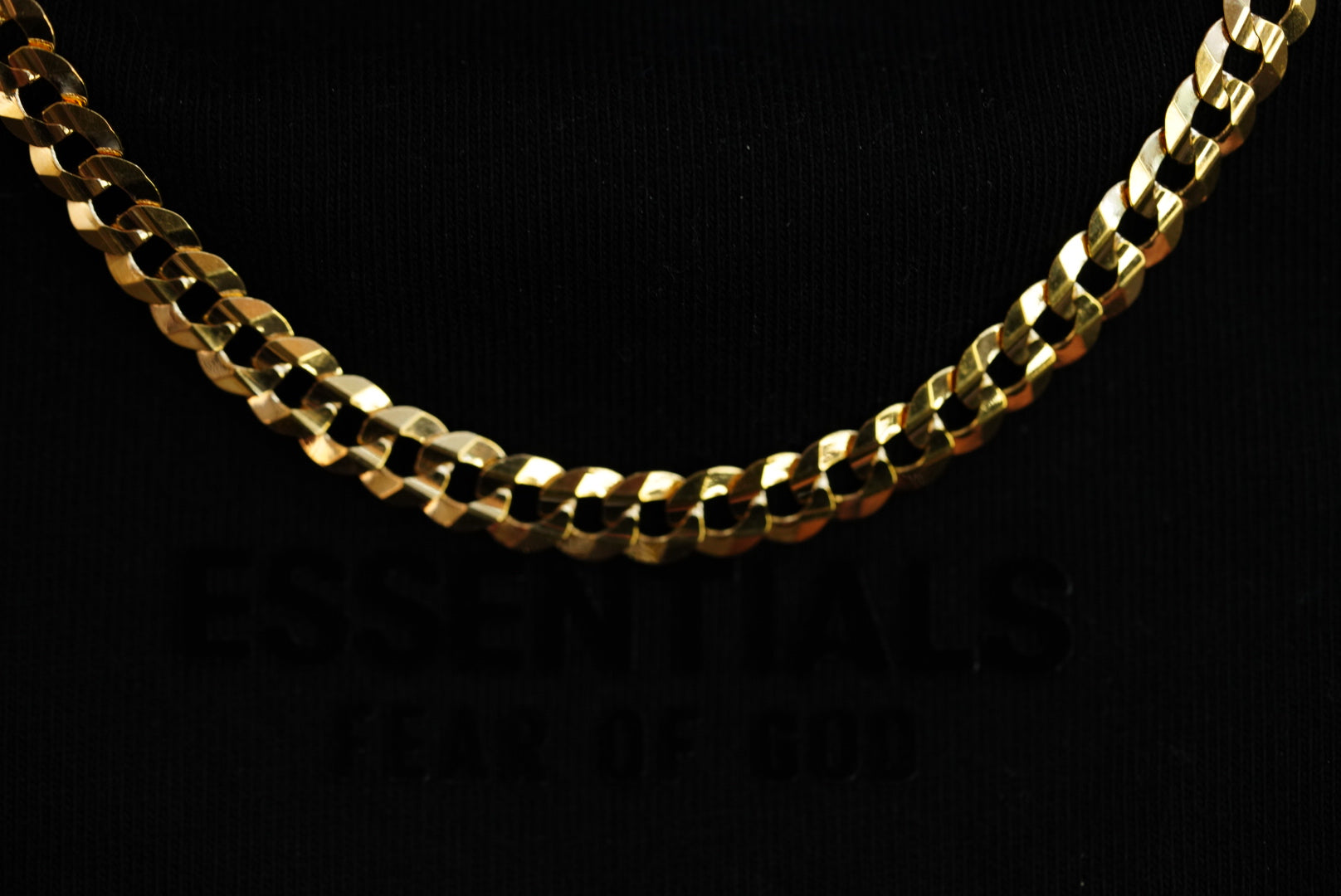 14k Thick Diamon Cut Cuban Link Solid Chain