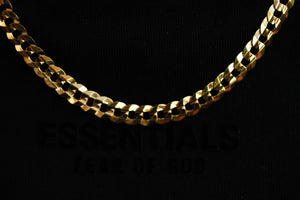 14k Thick Diamon Cut Cuban Link Solid Chain